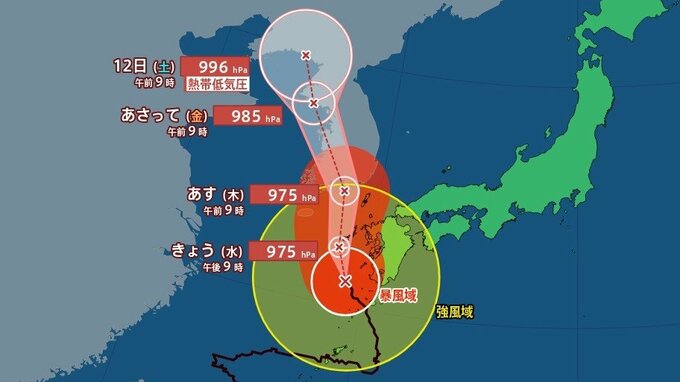 【台風6号】九州に接近　線状降水帯発生のおそれ　土砂災害などに厳重警戒【雨風シミュレーション】|TBS NEWS DIG