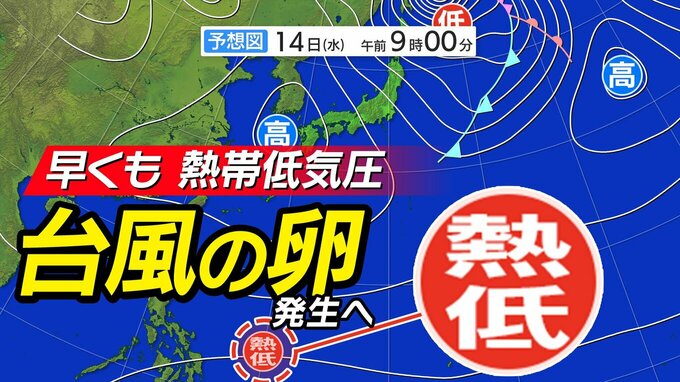 【台風のたまご＝熱帯低気圧】発生へ「1月に台風発生」なら7年ぶり  日本への影響は？【雨風シミュレーション14日（水）～24日（土）／ 全国各都市の週間予報】「今後の台風情報に注意」　|　鹿児島のニュース｜MBC NEWS｜南日本放送