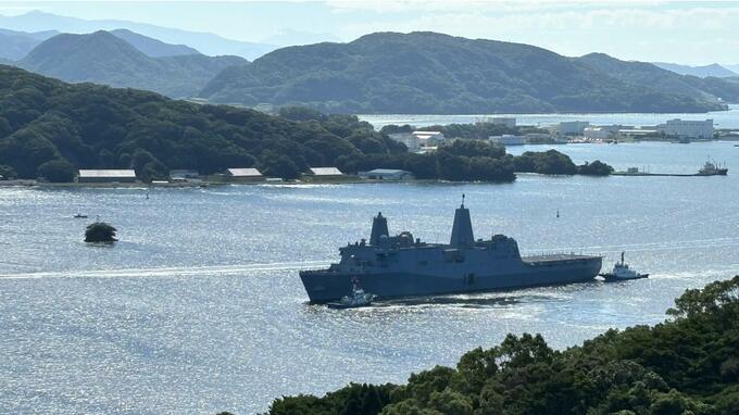《交代配備》アメリカ海軍のドック型輸送揚陸艦「サンディエゴ」佐世保に入港　|　長崎のニュース | 天気 | NBC長崎放送