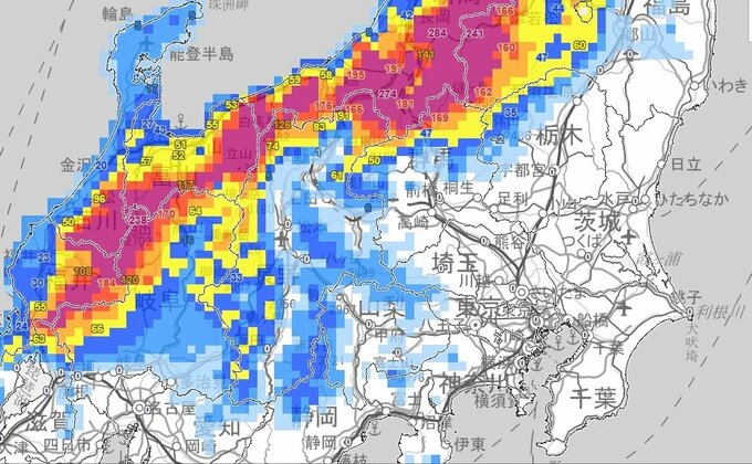【大雪情報】長野県・関東地方北部は6日昼過ぎにかけて大雪となる所も…警報級の大雪となる可能性 その後も降雪は続き積雪多く 交通障害に注意・警戒し、なだれにも注意を【雪と雨のシミュレーション】|TBS NEWS DIG