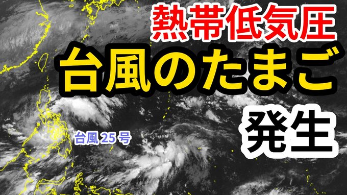【台風情報】“台風25号”に続き 　新たな「熱帯低気圧＝台風のたまご」発生　台風へ発達か？気象予報士が解説　雨風シミュレーション【気象庁 4日 午前9時半更新】　|TBS NEWS DIG