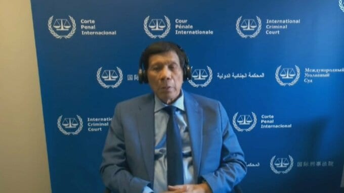 フィリピン・ドゥテルテ前大統領 オンラインでICC初審理に出廷 「麻薬戦争」の強硬な取り締まりめぐり逮捕|TBS NEWS DIG