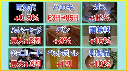 値上げの10月” 今年最多の2911品目に影響 食料品や光熱費…何がイチバン