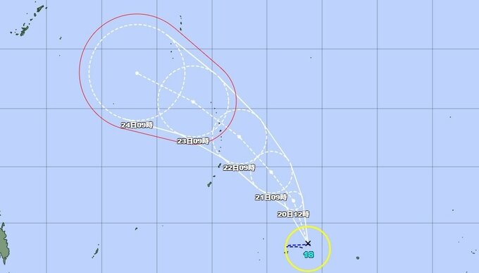 【台風情報】トラック諸島近海で台風18号(ソウデル)発生 発達しながら北上し24日には「強い」勢力で日本の南へ進む恐れ【雨と風のシミュレーション】|TBS NEWS DIG
