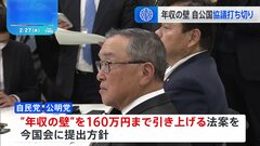 「年収の壁」を160万円まで引き上げる法案、与党だけで提出する方針　自民・公明・国民民主3党の協議は打ち切りとなる見通し| TBS CROSS DIG with Bloomberg