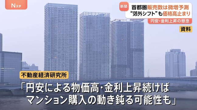 2026年の首都圏新築マンション販売 2万3000戸の見通し（前年比2.2％↑） “郊外シフト”も価格高止まり|TBS NEWS DIG