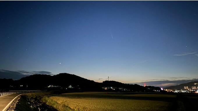 スマホでも撮れた！紫金山・アトラス彗星　尾を引く様子もはっきりと《日没後・西の空》に　|　長崎のニュース | 天気 | NBC長崎放送