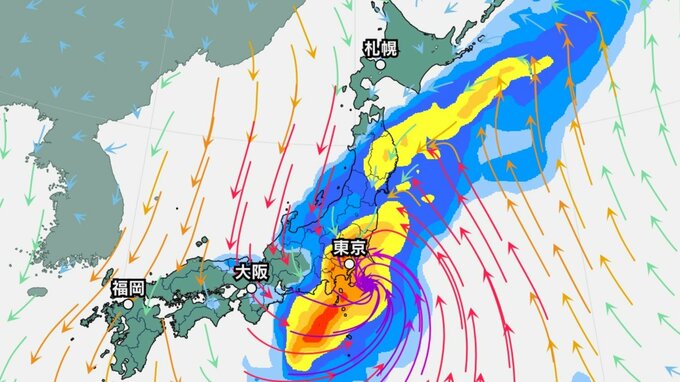 【台風情報と今後の雨】21日昼前に関東甲信に接近し太平洋側を北上か　最大瞬間風速50m/s、関東・東海・伊豆で24時間300ミリ降雨予想【今後の進路と雨風シミュレーション・20日正午】|TBS NEWS DIG