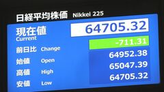 【速報】日経平均株価　一時700円超の下落　6万5000円割れ　半導体関連株などに売り優勢| TBS CROSS DIG with Bloomberg