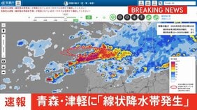 【速報】青森県津軽に線状降水帯発生|TBS NEWS DIG
