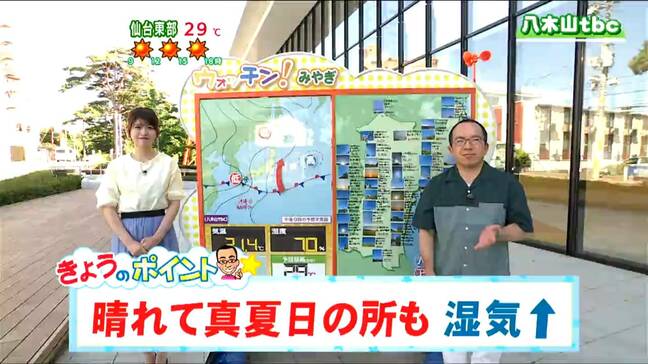「強い日差しが照りつけるため紫外線・熱中症に注意!」tbc気象台 20日|TBS NEWS DIG