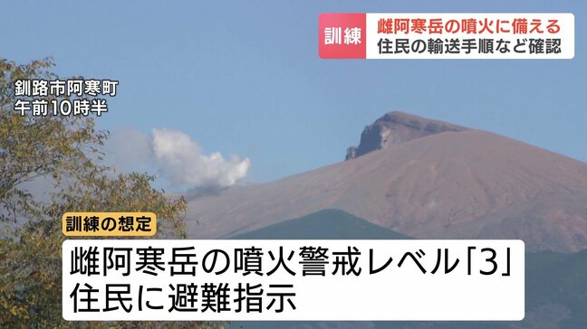 【防災】「雌阿寒岳」噴火に備えた訓練　住民を公用車で輸送、避難所立ち上げも　北海道釧路市阿寒町|TBS NEWS DIG