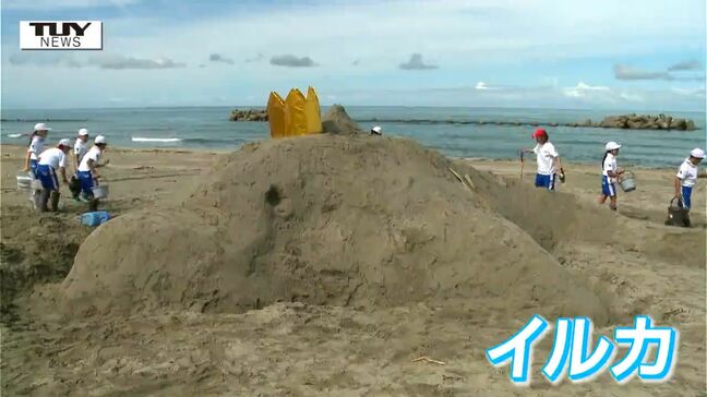 砂浜はキャンバスだ！ 40年以上続く伝統の "砂の造形大会"   小学生が協力し合い見事な力作が誕生！（山形・鶴岡市）|TBS NEWS DIG