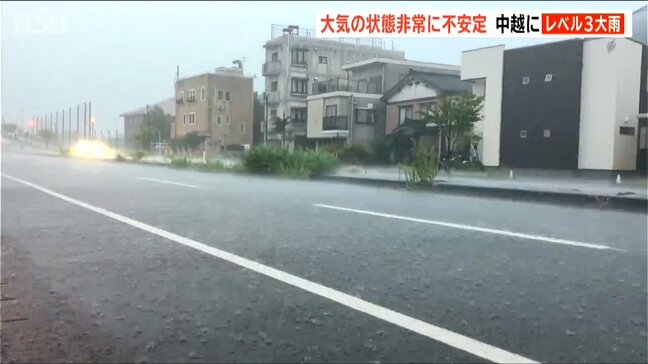 「中越にレベル3大雨警報」新潟県内は各地で大雨　4日朝までに120ミリから100ミリの降雨を予想|TBS NEWS DIG
