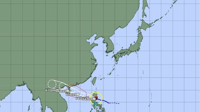 【台風情報】台風21号(マットゥモ)の勢力と進路を詳しく　今後は "強い" 台風に...最大瞬間風速50メートル予報　最新の勢力は？ 今後の全国の天気を画像で　気象庁|TBS NEWS DIG