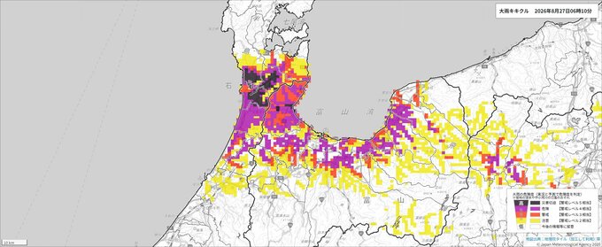 【北陸地方】1時間に80mm“猛烈な雨”のところも 線状降水帯発生のおそれ 土砂災害・河川の増水や氾濫に厳重警戒【雨と風のシミュレーション】　|　富山のニュース｜天気・防災｜チューリップテレビ