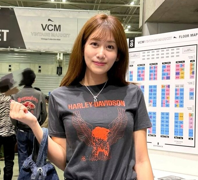 【 中川安奈 】　日本最大級のヴィンテージ祭典で　「あれもこれも欲しくなっちゃう」　ハーレーT × ヴィンテージデニムの　「脚長スタイル」披露|TBS NEWS DIG