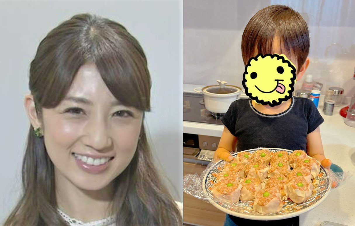 小倉優子　窓ぎわのメッセージ フォトカードコンプリート　生写真付　4枚組 小倉優子】 「三男とシュウマイ作り」 美味しそうな お弁当も公開