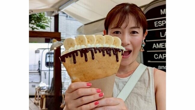 【 第2子妊娠中の杉崎美香 】　「ボリューミーだけどペロリ」　特大クレープに感動　東京さんぽで見つけた至福のスイーツ|TBS NEWS DIG