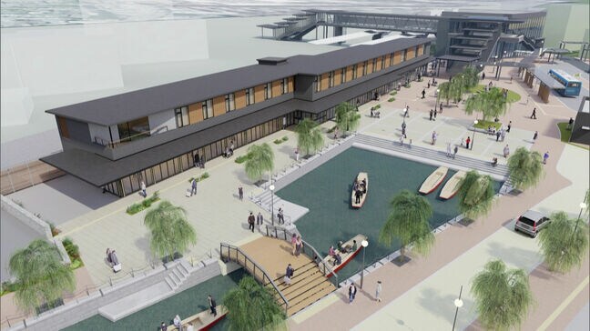 「掘割」を引き込み乗船場も整備　西鉄・柳川駅前に飲食店や宿泊所も入る和モダン風の複合施設オープンへ|TBS NEWS DIG