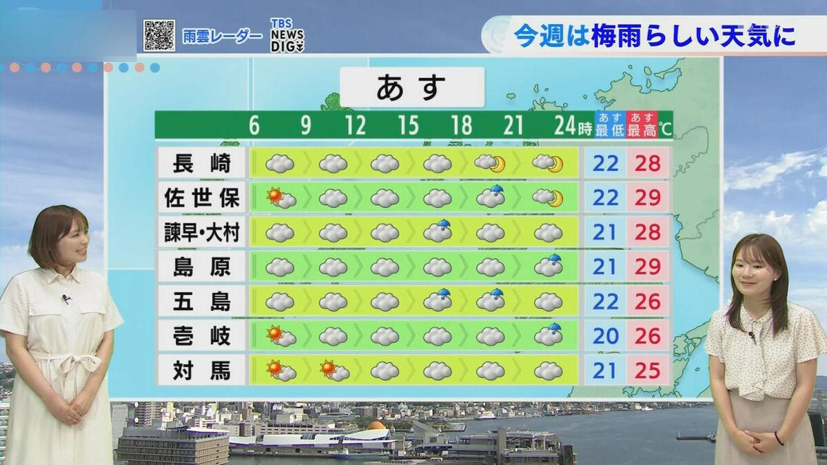 今週は「梅雨らしい」1週間へ 【長崎天気】 | 長崎のニュース | 天気