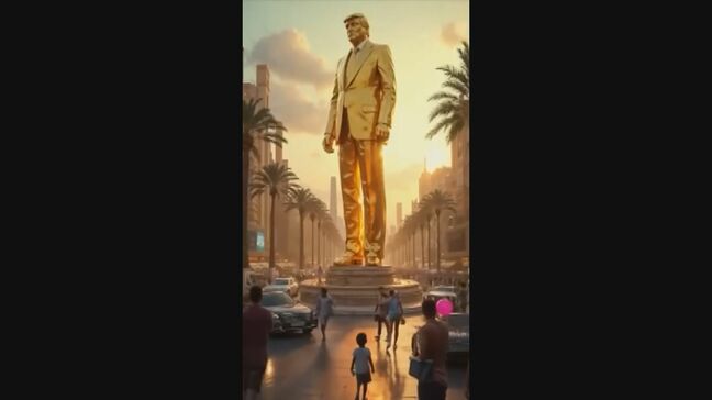 トランプ氏　ガザ地区の未来予想図を投稿　AI作成か　巨大な金のトランプ像も|TBS NEWS DIG