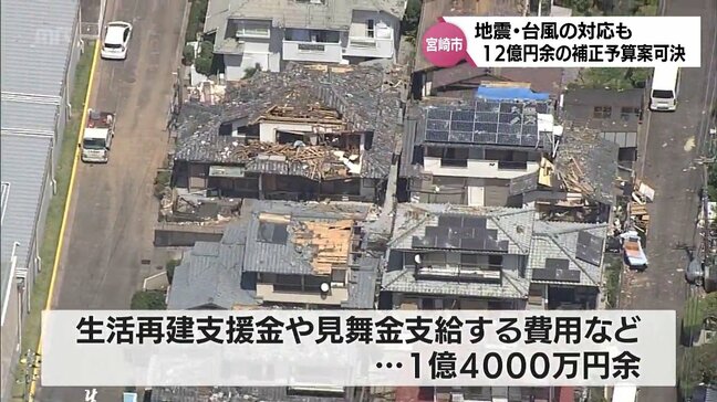 地震・台風被害への支援策を盛り込む　約12億3500万円の補正予算案を可決　宮崎市9月議会|TBS NEWS DIG