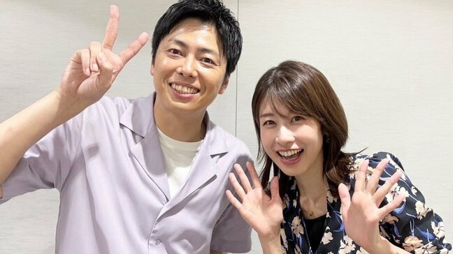 【 加藤綾子 】コットン西村真二さんと2ショット「嬉しい！」「一緒に試験を受けた仲」西村さんは世界陸上で払底したTBSアナの代打も務める|TBS NEWS DIG