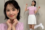【鷲見玲奈】ゴルフウェアのオフショット「可愛いウェアを着て可愛い髪型にしてもらったので、思いっきりぶりっ子してみました　怒らないで…！笑」|TBS NEWS DIG