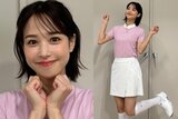 【鷲見玲奈】ゴルフウェアのオフショット「可愛いウェアを着て可愛い髪型にしてもらったので、思いっきりぶりっ子してみました 怒らないで…!笑」|TBS NEWS DIG