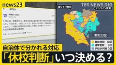 「休校」判断は前日？当日？ 自治体で分かれる対応　全国4600校超が休校・短縮　学童も受け入れ早めて対応「すごくホッとした」【news23】| TBS CROSS DIG with Bloomberg