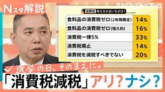 【最新情勢】衆議院選挙の争点「消費税減税」はアリ?ナシ?JNN世論調査では「一律5%に」が最多【Nスタ解説】【選挙の日、そのまえに。】|TBS NEWS DIG