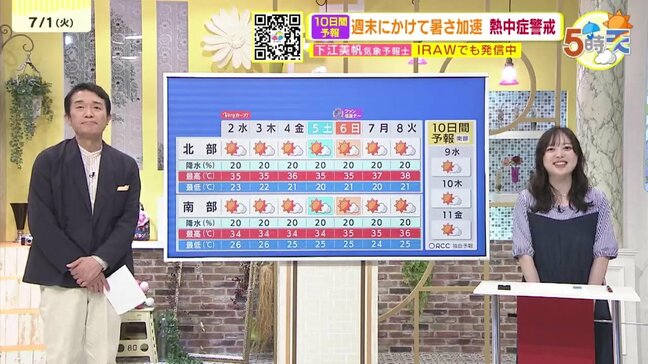 【あす7/2(水)広島天気 】おおむね晴れて晴天続く　あすも天気の急変に注意　猛烈な暑さに警戒|TBS NEWS DIG