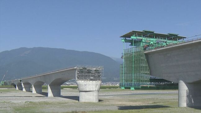 「早く乗ってみたい」リニア中央新幹線 品川ー名古屋間で最長754.2m「釜無川橋梁」 工事状況を初公開 山梨|TBS NEWS DIG