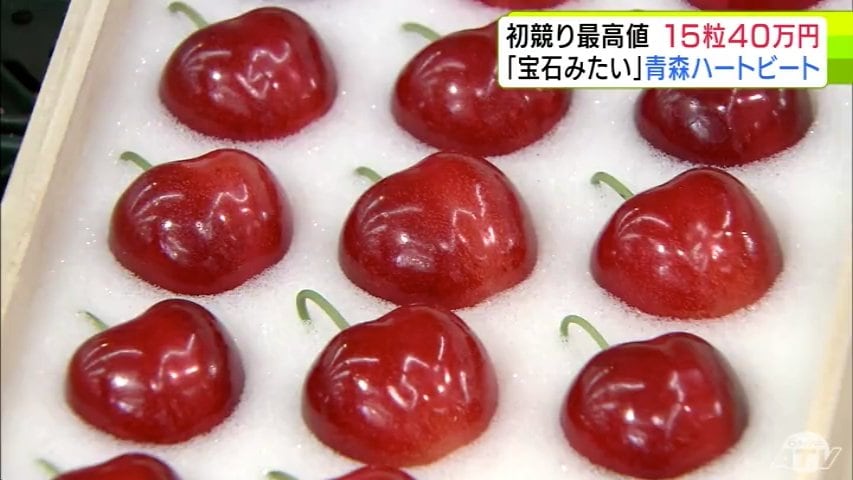 青森県独自の品種「青森ハートビート」初競り最高値 15粒で40万円