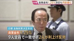 日銀　政策金利1.25％引き上げ決定も円安進む　委員2人の利上げ反対が影響か 植田総裁午後3時30分から記者会見　今後の利上げのペースは？| TBS CROSS DIG with Bloomberg