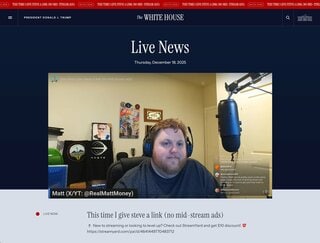 ホワイトハウス、公式サイトに外部ライブ配信動画流れる－原因調査中| TBS CROSS DIG with Bloomberg