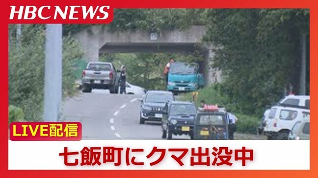 【速報】北海道七飯町でヒグマ１頭出没　道路などに居座って駆けつけたハンターとにらみ合いか　周辺の函館新道の一部が通行止め|TBS NEWS DIG