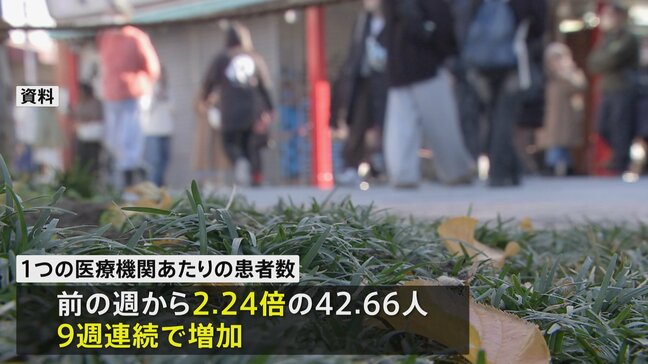 季節性インフルエンザ 全国の患者数が“警報レベル” 1医療機関あたり「42.66人」9週連続増|TBS NEWS DIG