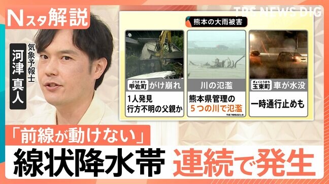 大雨で九州各地に甚大被害「梅雨末期のような状態」なぜ線状降水帯が連日発生?その原因は「動けない前線」【Nスタ解説】|TBS NEWS DIG