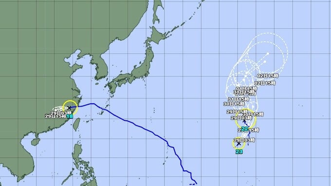 【台風情報】"トリプル台風"の今後はどうなる？　台風22号と23号はウェーク島近海に　台風18号は12時間以内に熱帯低気圧になるか　今後の進路予想、全国の天気を画像で　気象庁【進路図で見る】　|　山形のニュース│TUYテレビユー山形
