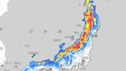 【気象情報】上空約5000メートルにマイナス42℃以下の強い寒気　日本海側では雪雲が発達　近畿地方で降雪が強まる　25日（日）頃にかけて強い冬型の気圧配置が続く【雪と雨のシミュレーション】　|　富山のニュース｜天気・防災｜チューリップテレビ