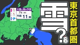 【東京首都圏 あす雪？】７日（水）気温上がらず寒い「雪はいつ どこで」【雪シミュレーション／ 関東各都市の週間予報（３連休は？）】東京・神奈川・埼玉・千葉・群馬・茨城・栃木|TBS NEWS DIG