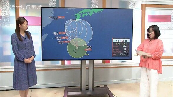 「前回の氷見の大雨と非常に似ている」台風24号が秋雨前線を活発化…富山県は3日午後に警報級のおそれも　|　富山のニュース｜天気・防災｜チューリップテレビ