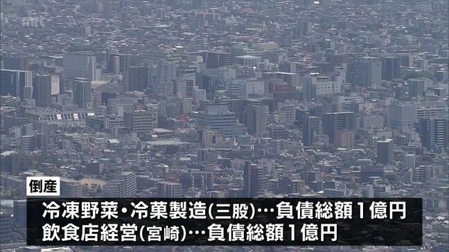 宮崎県内2月の企業倒産件数は5件 負債総額は3億6200万円 今後の倒産件数は増加の見込み|TBS NEWS DIG