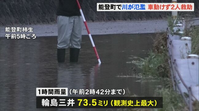 石川・能登町で河川氾濫 車動けず男性2人救助 5市町の土砂災害警戒情報は解除|TBS NEWS DIG