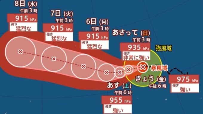 【ダブル台風情報】「猛烈な勢力」へ「台風9号（バービー）」最大瞬間風速75 m/s予想…日本への影響、進路は？台風10号「メイサーク」7月13日（月）までの雨・風シミュレーションで確認　今後の気象情報に注意【気象庁3日午前7時30分更新】|TBS NEWS DIG