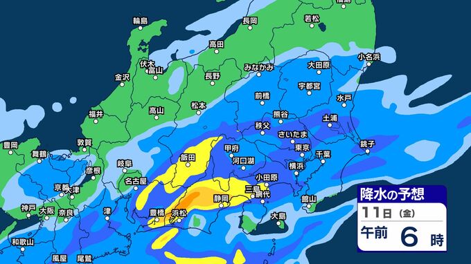 【気象情報】長野県　11日は前線の活動が活発化　大雨となるところも　少量の雨でも土砂災害の危険度が高まるおそれ【1時間ごとの雨シミュレーション】南部100ミリ　中部80ミリ　北部50ミリ（～11日午後6時・多い所）（10日午後4時38分・長野地方気象台発表）　|　SBC NEWS | 長野のニュース | SBC信越放送