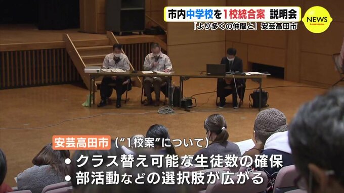 市内中学校を１校統合案 説明会 「より多くの仲間と」 広島･安芸高田市　|　RCC NEWS | 広島ニュース | RCC中国放送