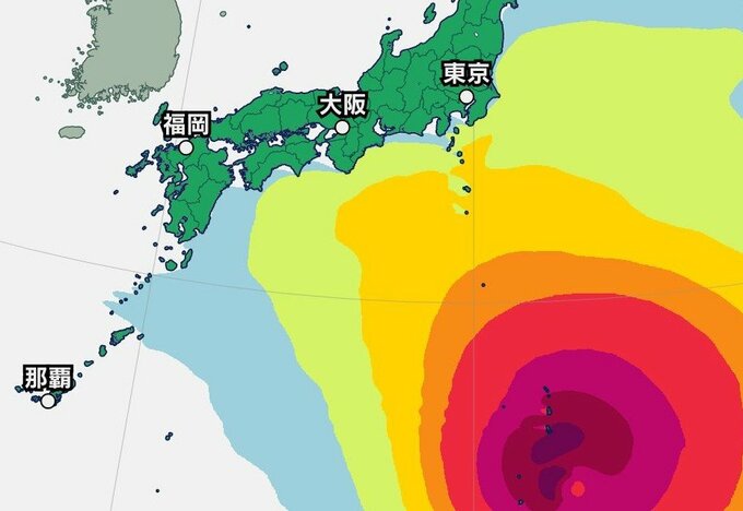 【台風13号情報】“大型で非常に強い”勢力　小笠原諸島では「不要不急の外出を控えて」　沖縄・奄美では5日から9日頃にかけ　うねりを伴った高波と暴風に厳重に警戒（4日午前10時52分・気象庁発表）|TBS NEWS DIG